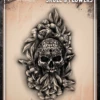 Wiser's Airbrush TattooPro Stencil – Skull & Flowers -Superstar Verkoop ATPS 194 Skull Flowers 1024x1024