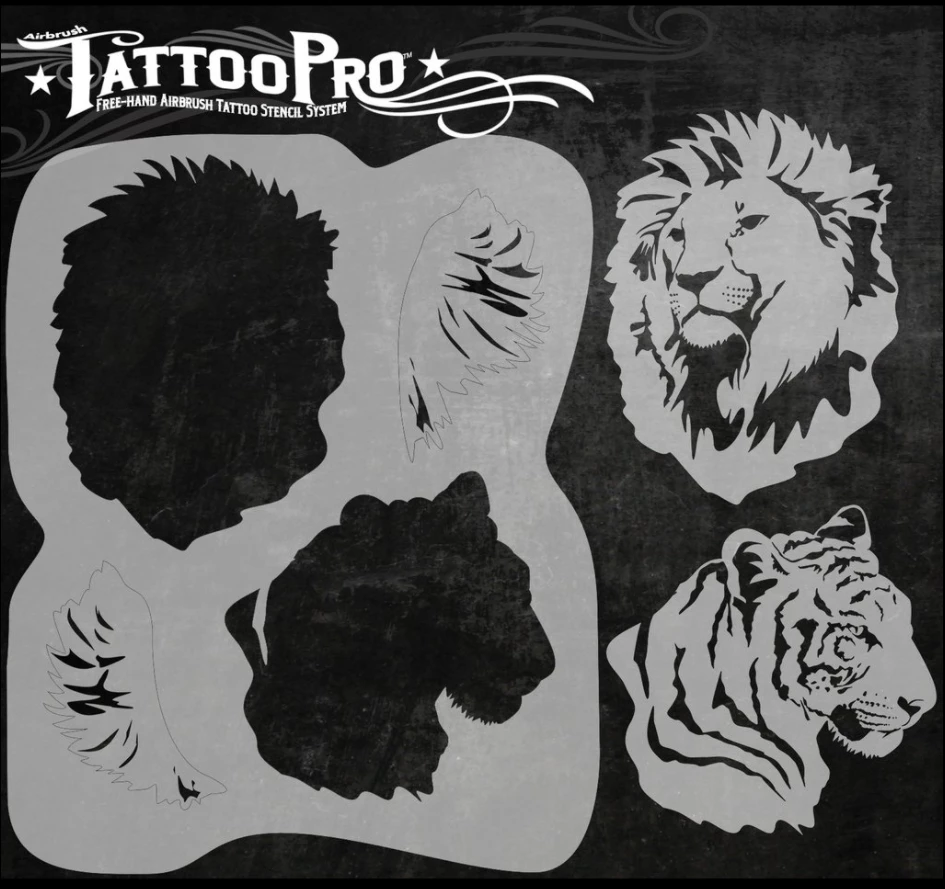 Wiser's Airbrush TattooPro Stencil – Big Cats 4 Wiser's Airbrush TattooPro Stencil – Big Cats - Image 2