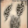 Wiser's Airbrush TattooPro Stencil - Fire & Flame -Superstar Verkoop wiser s airbrush tattoo pro stencil fire flame