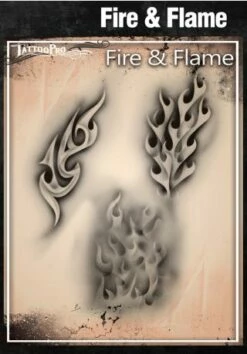 Wiser's Airbrush TattooPro Stencil - Fire & Flame