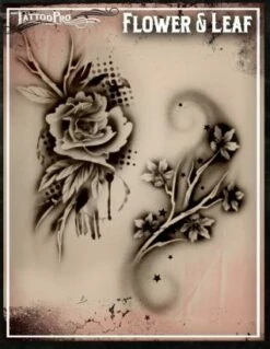 Wiser's Airbrush TattooPro Stencil - Flower And Leafs