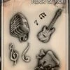 Wiser's Airbrush TattooPro Stencil - Rock & Roll -Superstar Verkoop wiser s airbrush tattoo pro stencil rock roll