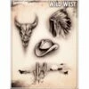 Wiser's Airbrush TattooPro Stencil – Wild West -Superstar Verkoop wiser s airbrush tattoo pro stencil wild west