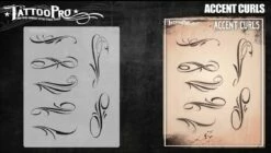 Wiser's Airbrush TattooPro Stencil – Accent Curls -Superstar Verkoop wiser s airbrush tattoopro stencil accent curls