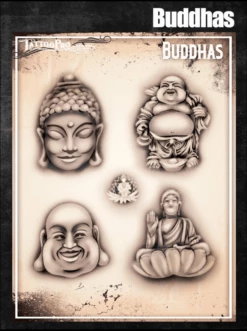Wiser's Airbrush TattooPro Stencil – Buddhas