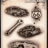 Wiser's Airbrush TattooPro Stencil – Classic Cars -Superstar Verkoop wiser s airbrush tattoopro stencil classic cars