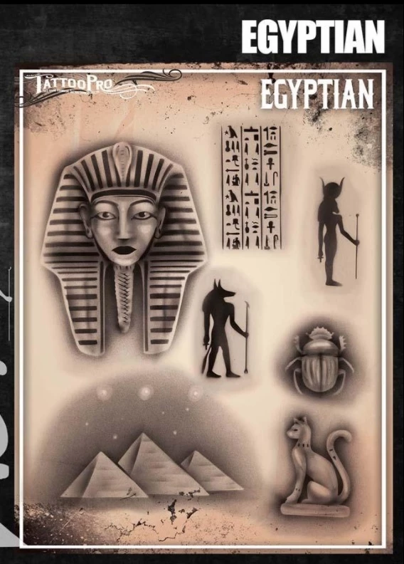 Wiser's Airbrush TattooPro Stencil – Egyptian 3 Wiser's Airbrush TattooPro Stencil – Egyptian