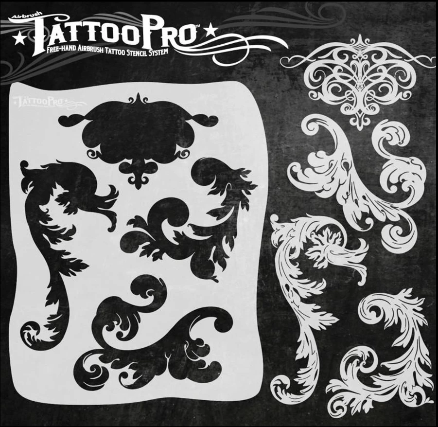 Wiser's Airbrush TattooPro Stencil – Fancy Filigree 4 Wiser's Airbrush TattooPro Stencil – Fancy Filigree - Image 2