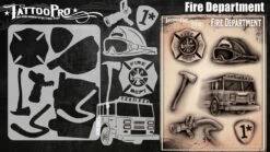 Wiser's Airbrush TattooPro Stencil – Fire Department -Superstar Verkoop wiser s airbrush tattoopro stencil fire department