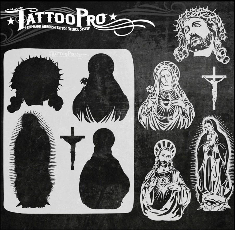 Wiser's Airbrush TattooPro Stencil – Jesus & Mary 4 Wiser's Airbrush TattooPro Stencil – Jesus & Mary - Image 2