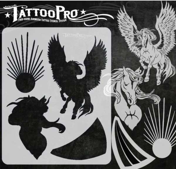 Wiser's Airbrush TattooPro Stencil – Pegasus 4 Wiser's Airbrush TattooPro Stencil – Pegasus - Image 2