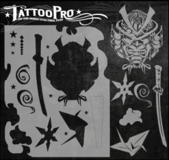 Wiser's Airbrush TattooPro Stencil – Samurai -Superstar Verkoop wiser s airbrush tattoopro stencil samurai2268b