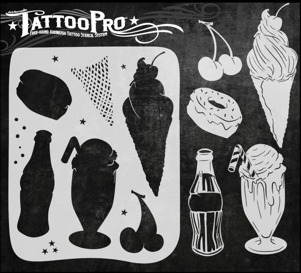 Wiser's Airbrush TattooPro Stencil – Soda Shoppe 4 Wiser's Airbrush TattooPro Stencil – Soda Shoppe - Image 2