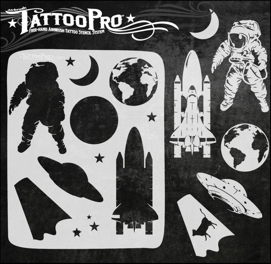 Wiser's Airbrush TattooPro Stencil – Space 4 Wiser's Airbrush TattooPro Stencil – Space - Image 2
