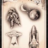 Wiser's Airbrush TattooPro Stencil – Space -Superstar Verkoop wiser s airbrush tattoopro stencil space95625