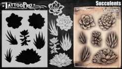 Wiser's Airbrush TattooPro Stencil – Succulents -Superstar Verkoop wiser s airbrush tattoopro stencil succulents