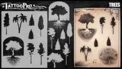 Wiser's Airbrush TattooPro Stencil – Trees -Superstar Verkoop wiser s airbrush tattoopro stencil trees